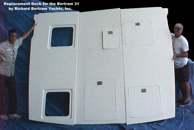 The replacement cockpit deck for the Bertram 31