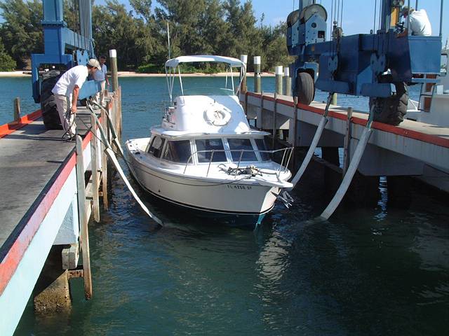 Hauling at Cracker Boy Boat Works, Riviera Beach, FL 01/17/02